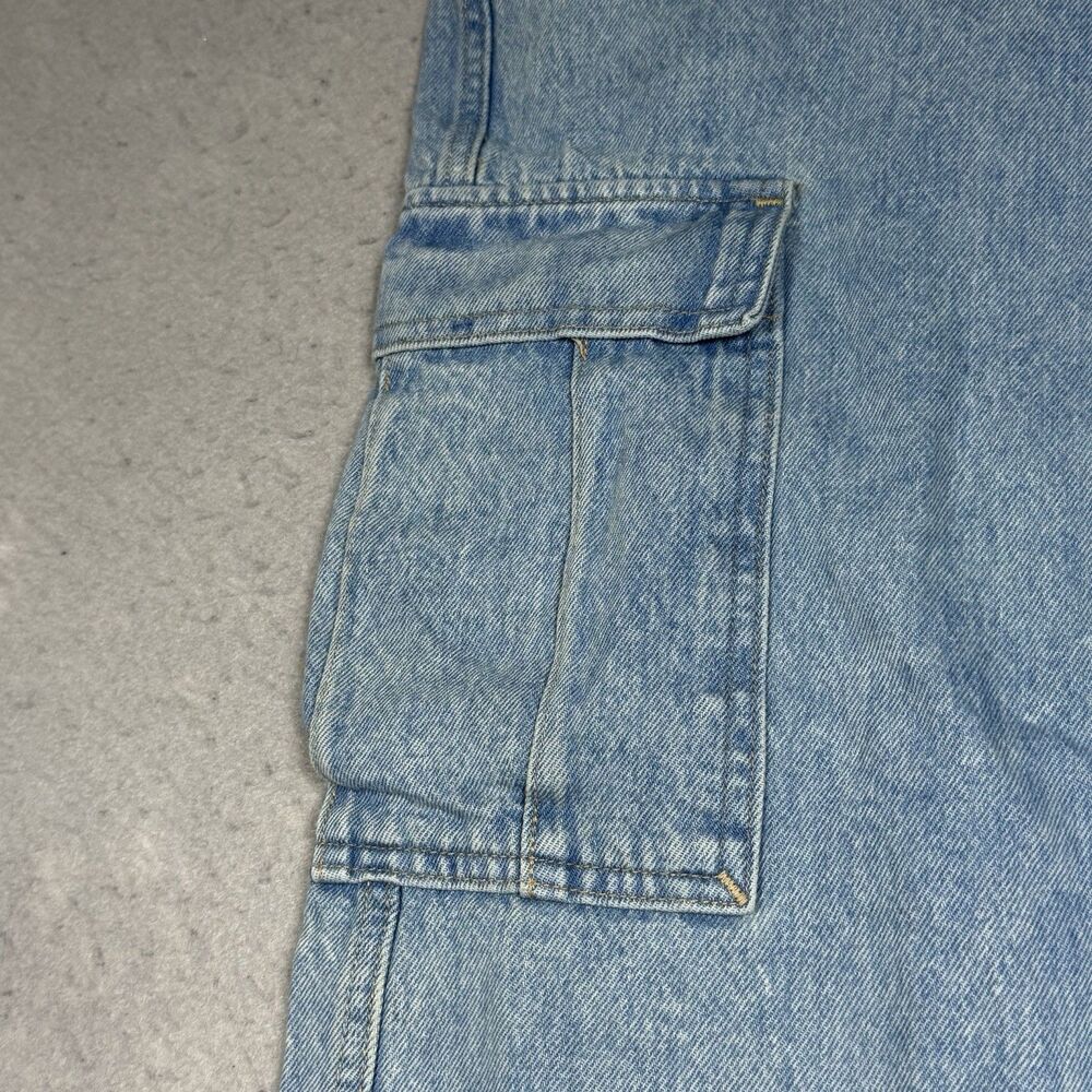 Levis 94 Baggy Cargo Jeans Women 30 Fits 32x39 Light Wash Wide Leg Utility Denim - Picture 4 of 16